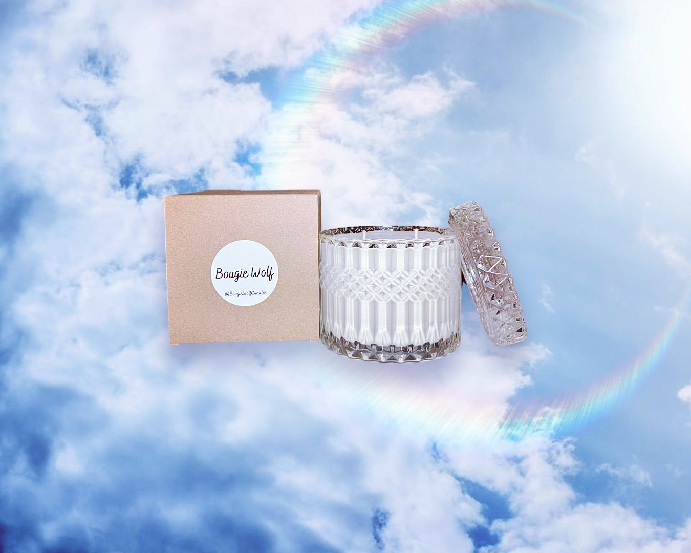 Premium Australian brand melbourne, deluxe soy candle Bougie Wolf Candles, light throw, cotton, crystal cut, long lasting, scent throw, clementine, citrus, Sun Drenched Clementine, Call me Clem citrus sweet grapefruit vanilla sugar lime orange lemon pink kaffir crystal cut decadent rich indulgent candle 100% soy wax beautiful