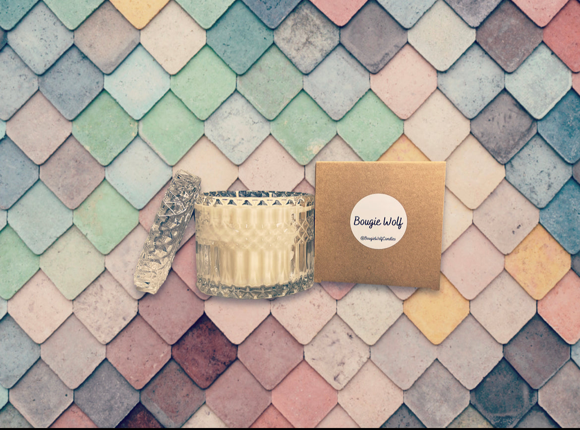 Nickys in a twist scented candle bougie wolf melbourne candle hawthorn Plum, Lime, Coconut, Tonka Bean, Passionfruit, Guava, Melon kakadu plum scent throw crystal cut glassware soy wax hand poured crafted luxury candle better than glasshouse best candle ever nose party sherbert homeware nick’s in a twist