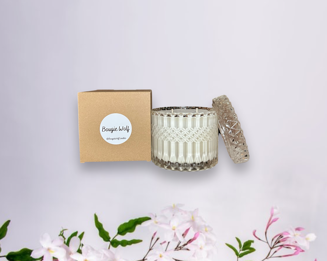 Premium Australian brand melbourne, deluxe soy candle Bougie Wolf Candles, light throw, cotton, crystal cut, long lasting,  best scent throw, mandala, Jasmine, Pear, Floral, Rose, Grapefruit, Coconut. mesmeric jasmine splash elegant fragrance scent throw light classy beautiful entrancing 